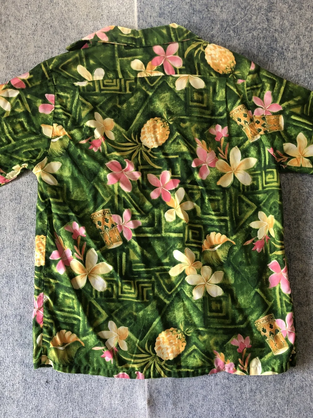Green Floral Hawaiian Button-Down Shirt - Picture 2 of 4